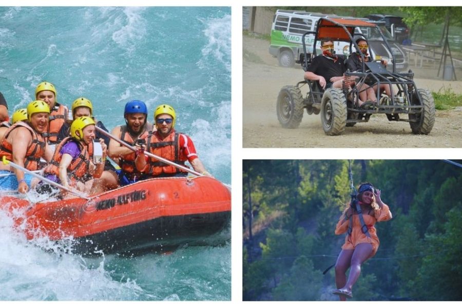 Alanya Rafting Buggy Safari and Zipline Tour 3 Activities