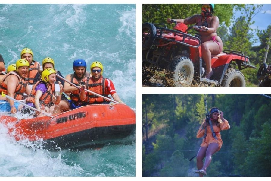 Alanya Rafting Quad Safari and Zipline Tour 3 Activities
